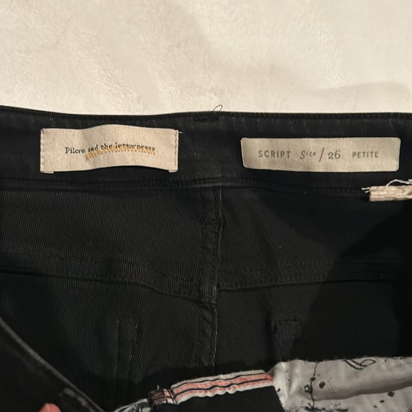 Anthropologie Pilcro Black High Rise rhinestone Skinny Jean jeggings - Picture 7 of 8